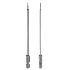 HARFINGTON 2pcs H1.5 Hex Head Drill Bit Wrench 1.5mm Metric Flat Tip 1/4" Hex Shank 200mm (8") Long Magnetic Hexagonal Screw Driver Socket Industrial Screwdriver Power Bits