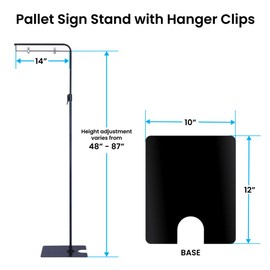 Pallet Sign Stand - Adjustable Height - Sign Clips On