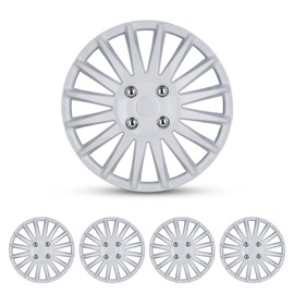 4-Pack 15 Inch Wheel Hubcaps Replacement,WOLFSTORM Special Design Fashion Shape Hubcaps Rim Cover,Car Truck SUV Wheel Hub Accessories-White