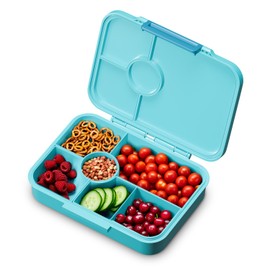 Schmatzfatz Kids Lunch Box - BPA-Free, Leak-proof Bento Box with 4-6 Compartments, Modular, Dishwasher Safe, Portable Packed Lunch Box for Kids, Petrol Sea, 20.8 x 4.5 x 15 cm, 350 g