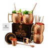COPPER-BAR Moscow Mule Copper Mugs - Unique HANDCRAFTED Gift Set