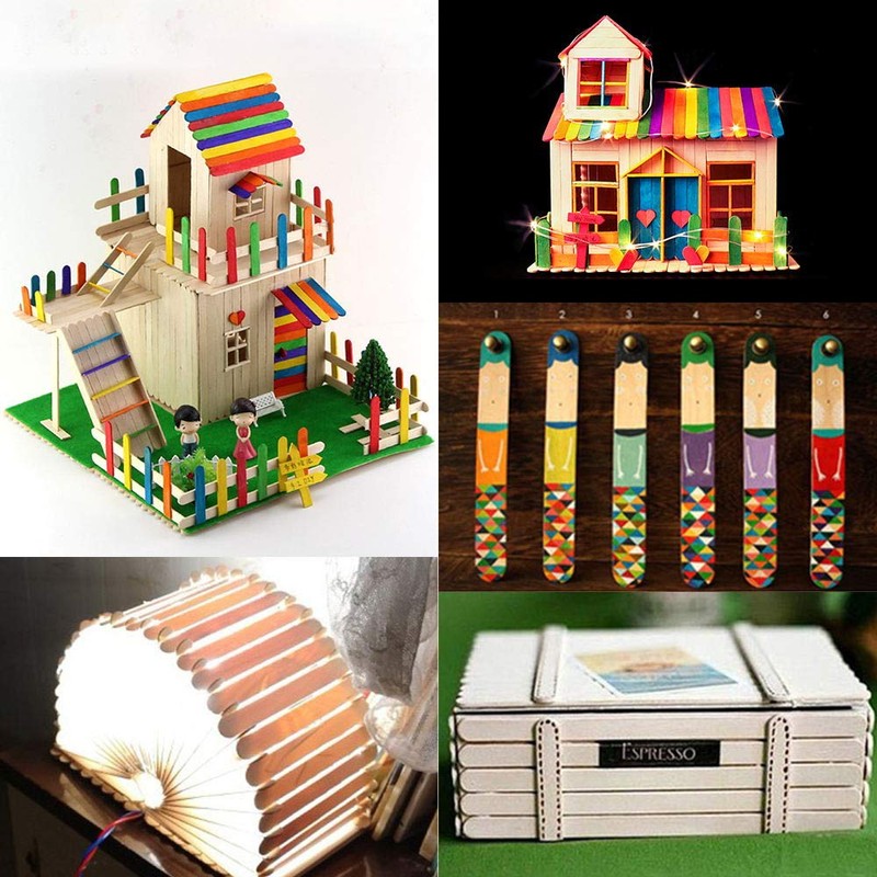 UCEC Colourful & Natural Wooden Sticks with Different Sizes, 400