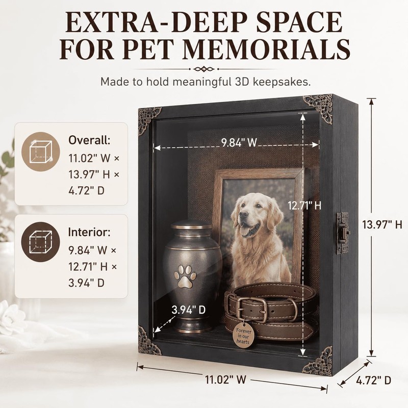Deep Shadow Box Frame 11x14, 4.7in Depth Shadow Boxes Display