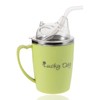 350ml Sippy Cup with Straw, Green Beakers for Elderly 3-in-1