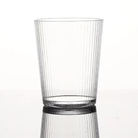 LUFFLOK 270ml Acrylic Water Cup Coffee Cups Plastic Cups Clear Drinking Cup Reusable and Shatterproof Stackable for Adults Daily Use Parties and Picnic (Transparent White)