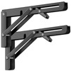 NIGOOLATA Folding Shelf Brackets Heavy Duty Metal Foldable Black 12