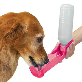 Portable Water Bottle for Dogs Travel Hiking 17 oz Handi Drink - Choose Color (Handi Drink Regular - Pink)