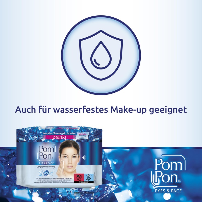 Pom Pon MICELLAIRE Face and Eye Makeup Removal Wipes with
