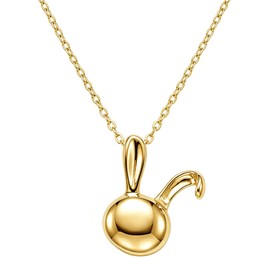 YOUFENG Bunny Locket Platinum 14K Gold-Filled Rabbit Lockets that Hold Pictures Necklace for Women Gold