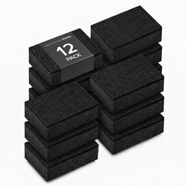 blackswedenhome SVAMP Sponge Pack of 12 Kitchen Sponge Black - Washing Sponge Black, Durable and Universal Use - Dish Sponge, Cleaning Sponge with Scouring Fleece