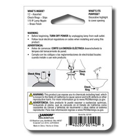 Jandorf 60140 Check Rings Assorted 1/8 IP Slip, Brass Finish (Pack of 12)