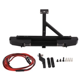 RC Metal Rear Bumper with 3 LED Lights and Trailer Hitch for Axial SCX10 I II 90046 90047 1/10 RC Car
