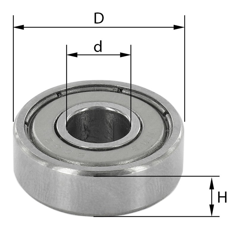 ENT Ball Bearing D 19 mm, d 6 mm, H