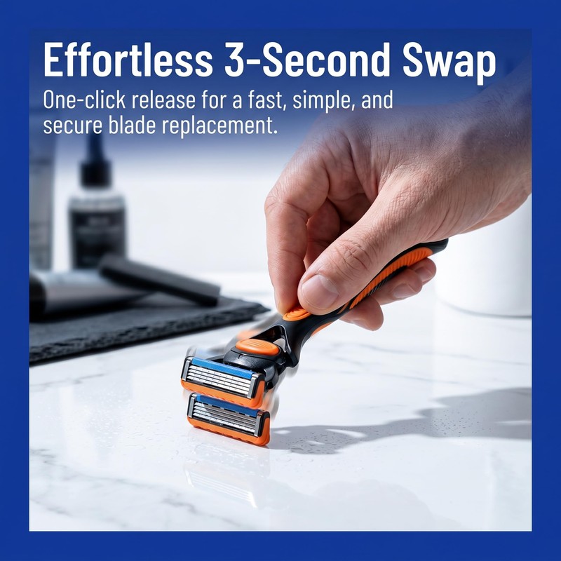 5 Layer Razor Blade Refills for Men, 12-Piece Set
