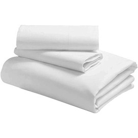 Amour Càlin Single Flat Sheet & Pillow Case Set 2 Piece- Cotton Blend Single Bed Sheets White 178x274cm & Pillow Protectors 51x86cm for Home/Hospital/Hotel/Spa Machine Washable Soft Moisture Absorbing