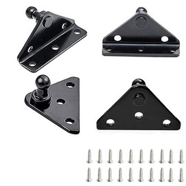 Universal Gas Spring Mounting Bracket 10mm Ball Stud Pillar, for Lifting Cushion Air Spring Pillar Shock Absorption Mounting Kit, Pack of 4, Black-Flat & L-Type