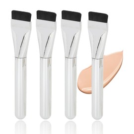4 Brochas de Maquillaje para Base de Hoja Súper Fina, Brochas de Maquillaje para Base Plana, Brocha para Base para Maquillaje Líquido, Brocha Correctora, Brocha para