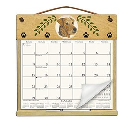 Wooden Refillable Airedale Calendar Holder Filled with The Rest of 2025 and 2026 calendars and Includes an Order Form Page for 2027-AIREDALE