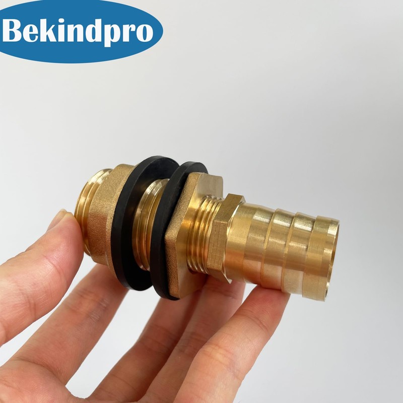 Tank Feed-Through with Spout, Brass Water Butt Feed-Through 3/4 Inch