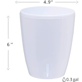 Santino 4.9 Inch ORCHIDEA Self Watering Pots for Orchids in White (Set of 3) - Decorative Wicking Planter with w/Great Aerification, Drainage and Water Level Indicator