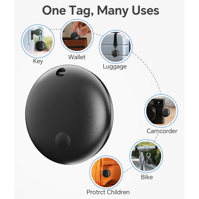 Air Tracker Tag IP67 Waterproof Bluetooth Tracker, Keychain Finder, Item
