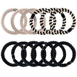Hair Scrunchies, Pack of 12 Hair Bobbles for Women, Elastic Braid Scrunchies, Ponytail Holders for Women, Men, Girls (3Mix Colour)