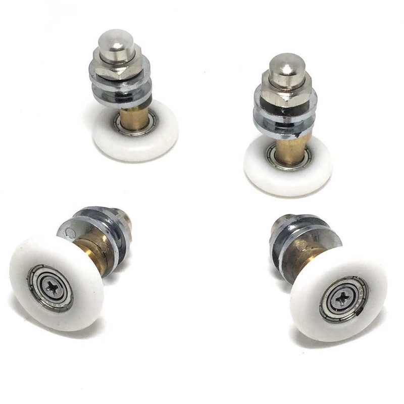 New Set of 8 Single Shower Door Rollers/Runners/Wheels/Pulleys/Guides 25mm Diameter