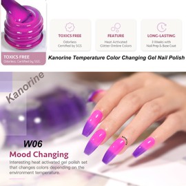 Kanorine Temperature Color Changing Gel Nail Polish 10mL UV LED Soak Off Gel kit