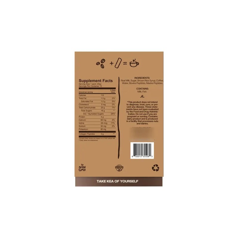 Kea Wellness Café Latte Con Colágeno 12 Sobres