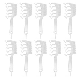 10pcs Z Shaped Wide Tooth Comb Stylish Portable Double Sided Distribution Hair Seam Comb Styling Tool Glitter Silver