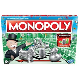 Monopoly Monopoly Game, Family Board Games for 2 to 6 Players & Kids Ages 8 and Up, Includes 8 Tokens (Token Vote Edition)
