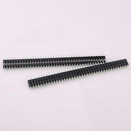 CLDIY 2 Pairs Gold Plated ROHS Single Row Round Pin 140 40P Straight Pin Header for PCB Board 2.0mm Pin Header for Computer and Breadboard Gold