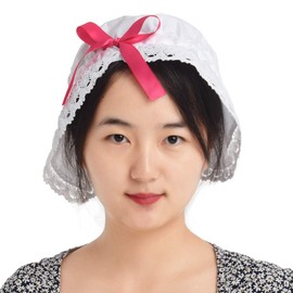 GRACEART Victorian Hat White Maid Bonnet Girls Cap Book Week Fancy Dress Costume Party Hat