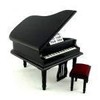 1:12 Scale Black Piano with Stool Set #05913