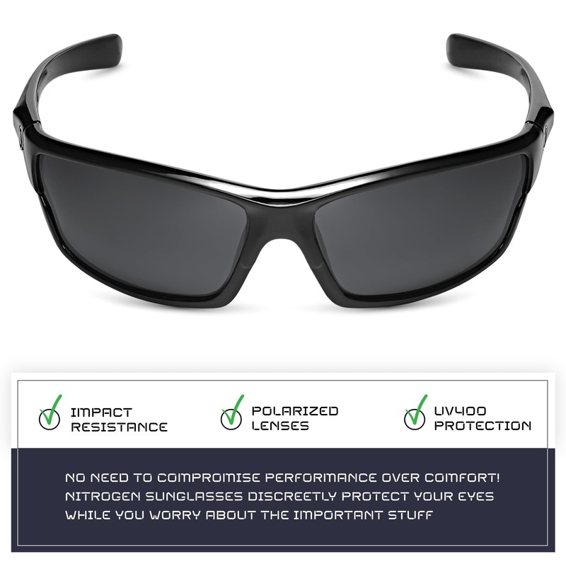 Nitrogen Polarized Wrap Around Sport Sunglasses for Men Women UV400
