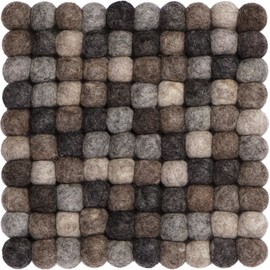 myfelt Néla Felt Ball Square Trivet, Virgin wool, nature, 20 x 20 cm