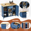 JY QAQA 42" Kitchen Island with Storage on Wheels, Rolling