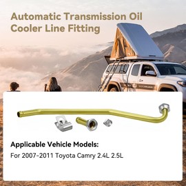 Transmission Cooler Oil Tube Connector Kit Compatible with Toyota Camry 2.4L 2007-2011, Radiator Trans Cooler Line Fittings (Thread M14x1.5)