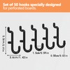 Nivithi Set of 50 J-Shape Pegboard Hooks Kit, Includes Peg