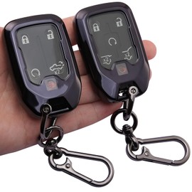 HEJMIN 2-Pcs for Chevy Key Fob Cover Keychain Compatible with 2019-2023 GMC Terrain Acadia Sierra,Yukon XL Denali,Silverado 1500/2500HD/3500HD,Tahoe,Suburban Accessories