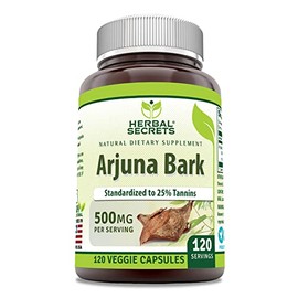 Herbal Secrets Arjuna Bark Extract Supplement | 500 Mg | 120 Veggie Capsules | Non-GMO | Gluten Free | Made in USA