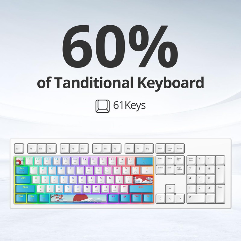 Fogruaden Wired 60% Percent Mechanical Keyboard RGB Gaming Keyboard 60
