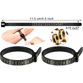 KEWAYO 6Pcs Ring Sizer Measuring Tool, Reusable Finger Size Measuring Set for Jewelry Measurement Adults Children Sizer Supplies