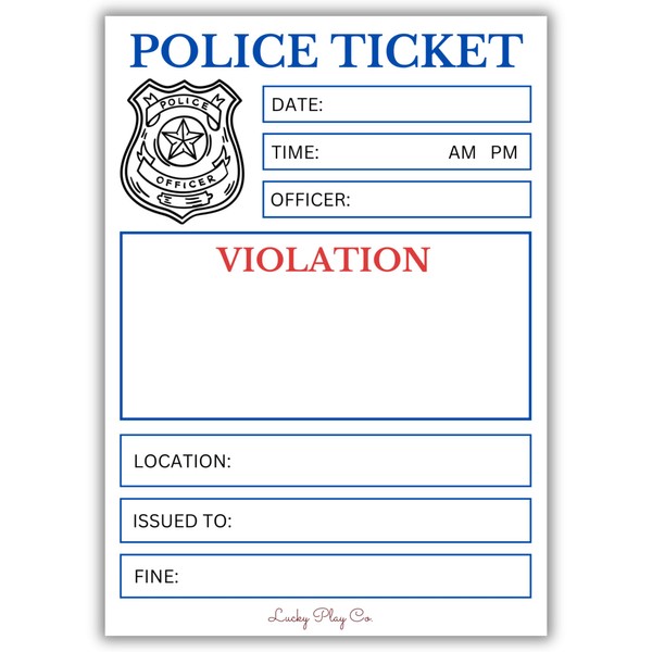 Lucky Play Co. Police Pretend Play Playtime Notepad for Kids