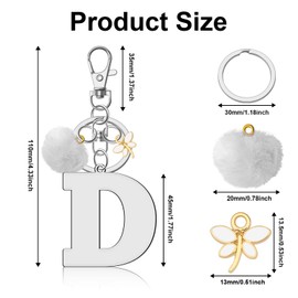 Ximalun Letter A-Z Keyring for Women Girls Alphabet Keyring Initial Letter Keyring Initial Letter Pendant with Key Ring Cute Car Keyring for Wallet Backpack Bag Charm
