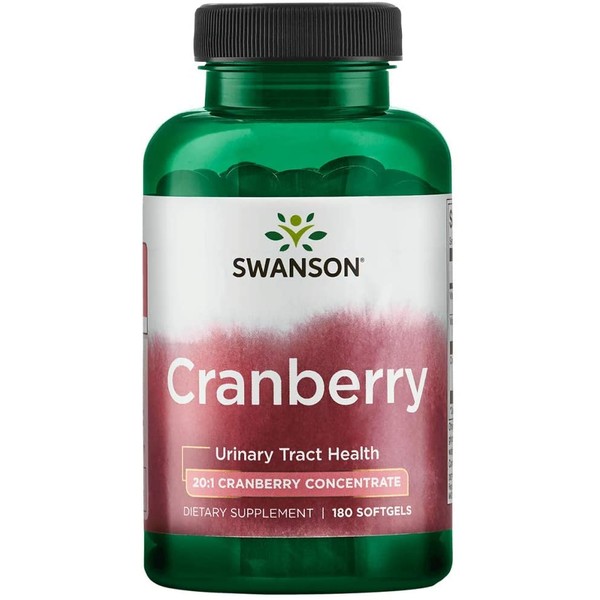 Swanson Cranberry 20:1 Concentrate Urinary Tract Support 180 Sgels (1 Pack)