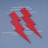 Dervivea 80S Neon Earrings Large Acrylic Lightning Earrings Red Bolt