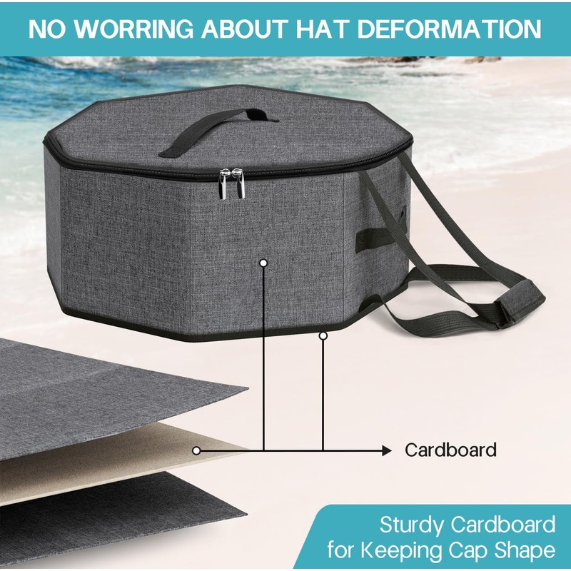 SLEEPING LAMB Hat Box for Travel and Storage, Collapsible Cowboy