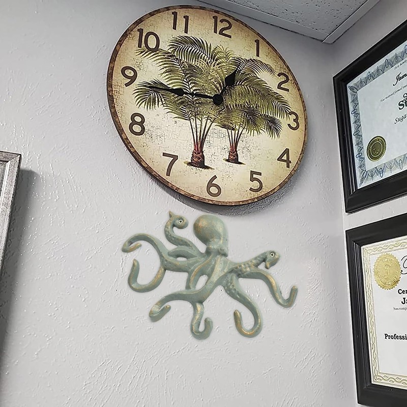 ChasBete Octopus Coat Hooks for Wall, 22.5cm Heavy Duty Wall