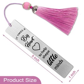 Hafhue It Takes a Big Heart to Help Shepa Little Minds Metal Bookmark Book Lover Gifts for Woman Man BFF Girlfriend Graduation Anniversary Gifts Back to School Gifts